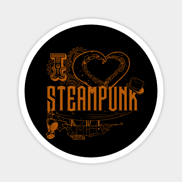 I ❤️ STEAMPUNK! Magnet by Notorious Steampunk